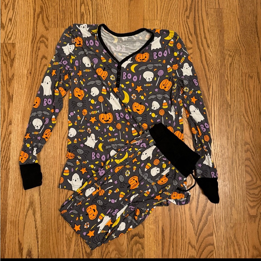Little Sleepies Halloween Pajama Set - Orange and Purple